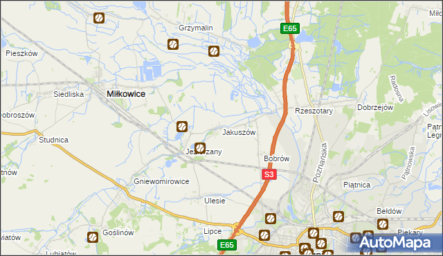 mapa Jakuszów, Jakuszów na mapie Targeo
