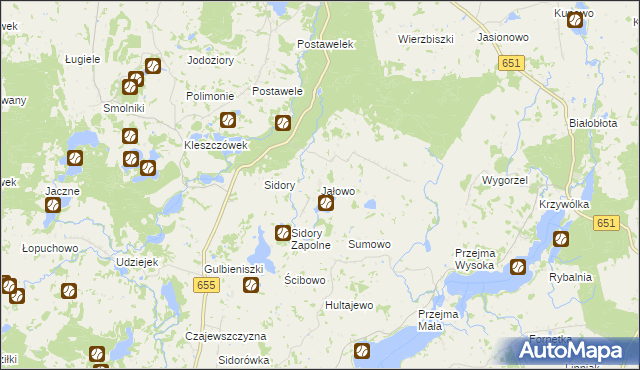 mapa Jałowo gmina Rutka-Tartak, Jałowo gmina Rutka-Tartak na mapie Targeo