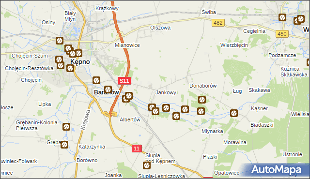 mapa Jankowy, Jankowy na mapie Targeo