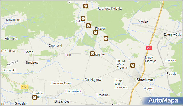 mapa Jarantów, Jarantów na mapie Targeo