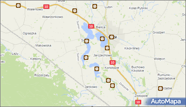 mapa Jarczechowo, Jarczechowo na mapie Targeo