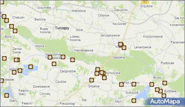 mapa Jarosławice gmina Tuczępy, Jarosławice gmina Tuczępy na mapie Targeo