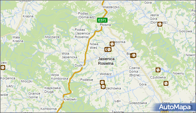 mapa Jasienica Rosielna, Jasienica Rosielna na mapie Targeo