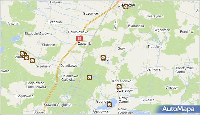 mapa Jawor gmina Cieszków, Jawor gmina Cieszków na mapie Targeo