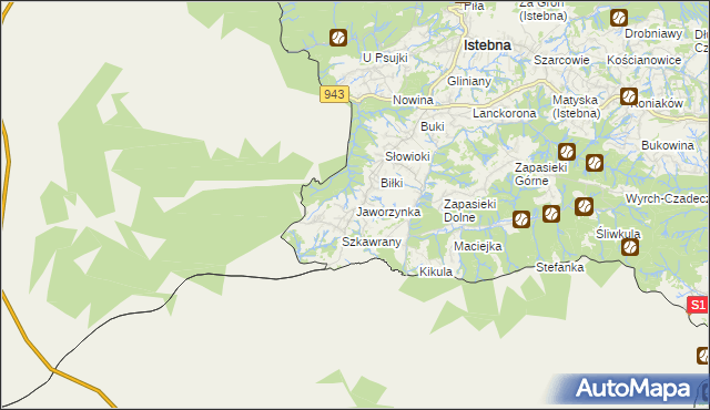 mapa Jaworzynka, Jaworzynka na mapie Targeo