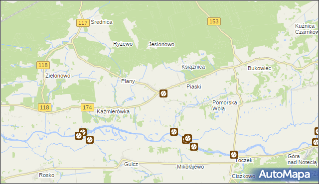 mapa Jędrzejewo gmina Czarnków, Jędrzejewo gmina Czarnków na mapie Targeo