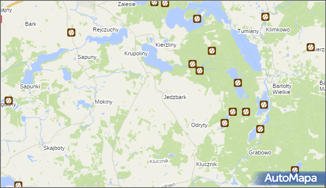 mapa Jedzbark, Jedzbark na mapie Targeo