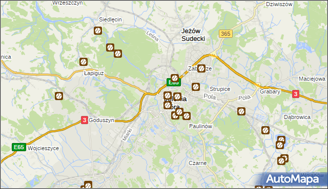 mapa Jelenia Góra, Jelenia Góra na mapie Targeo