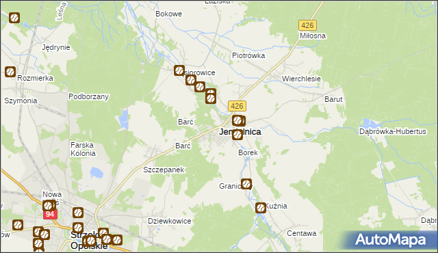mapa Jemielnica, Jemielnica na mapie Targeo