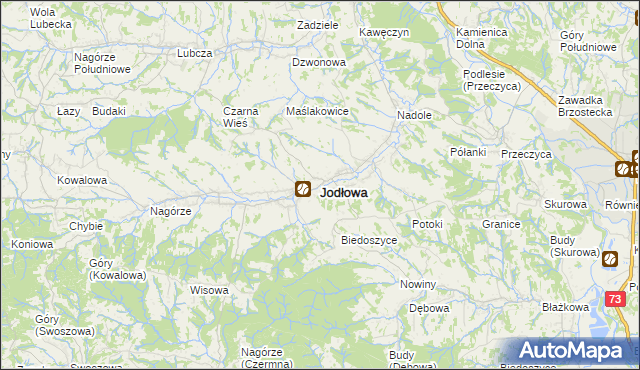 mapa Jodłowa, Jodłowa na mapie Targeo