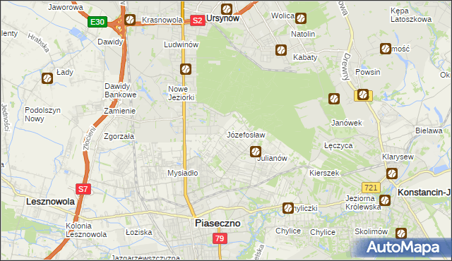 mapa Józefosław, Józefosław na mapie Targeo
