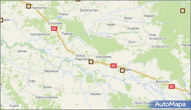 mapa Kalinowiec gmina Łochów, Kalinowiec gmina Łochów na mapie Targeo