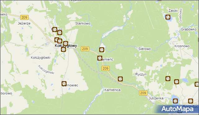 mapa Kamieńc, Kamieńc na mapie Targeo
