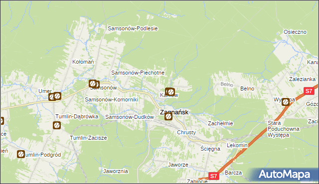 mapa Kaniów gmina Zagnańsk, Kaniów gmina Zagnańsk na mapie Targeo
