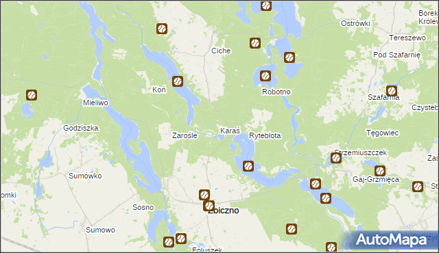 mapa Karaś gmina Zbiczno, Karaś gmina Zbiczno na mapie Targeo
