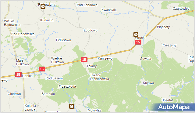 mapa Karczewo gmina Golub-Dobrzyń, Karczewo gmina Golub-Dobrzyń na mapie Targeo