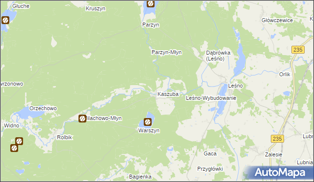 mapa Kaszuba gmina Brusy, Kaszuba gmina Brusy na mapie Targeo
