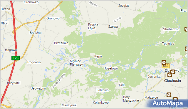 mapa Kępa gmina Ciechocin, Kępa gmina Ciechocin na mapie Targeo