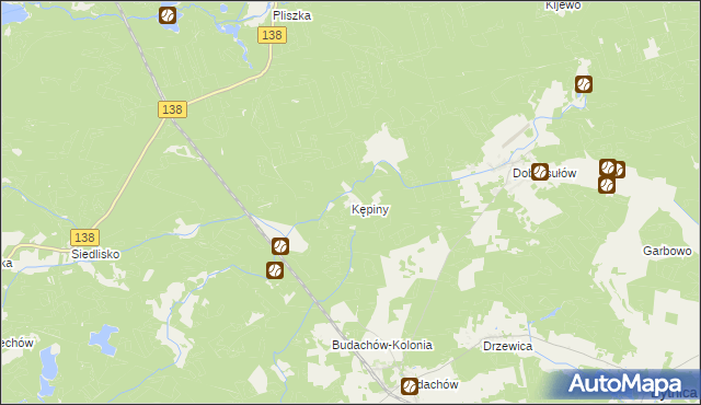 mapa Kępiny gmina Bytnica, Kępiny gmina Bytnica na mapie Targeo