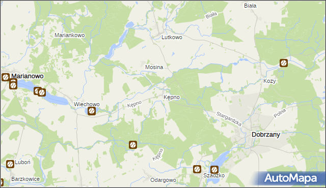 mapa Kępno gmina Dobrzany, Kępno gmina Dobrzany na mapie Targeo