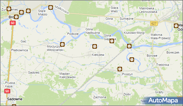 mapa Kiełczew, Kiełczew na mapie Targeo