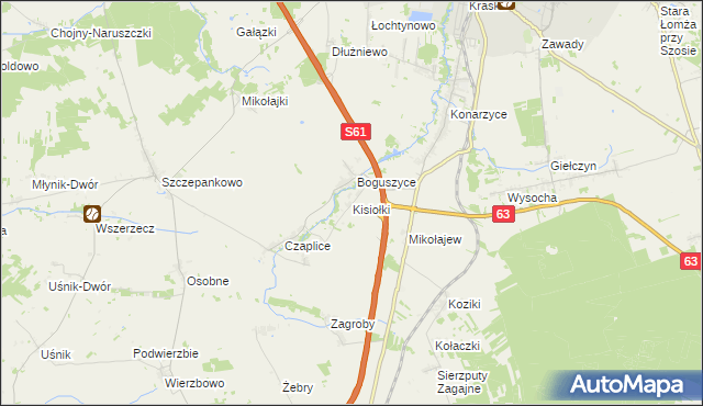mapa Kisiołki, Kisiołki na mapie Targeo