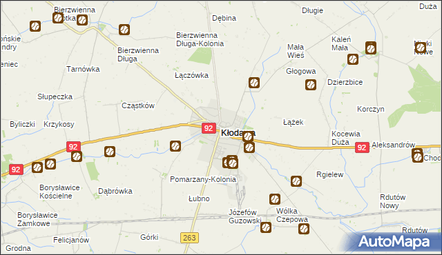 mapa Kłodawa powiat kolski, Kłodawa powiat kolski na mapie Targeo