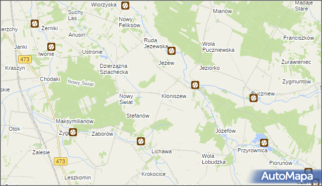 mapa Kłoniszew, Kłoniszew na mapie Targeo