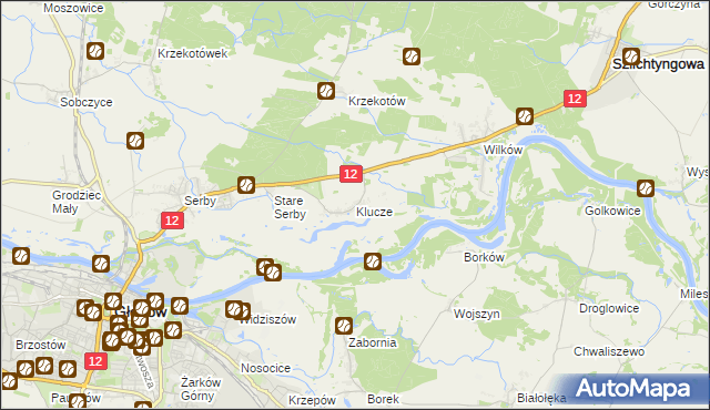 mapa Klucze gmina Głogów, Klucze gmina Głogów na mapie Targeo