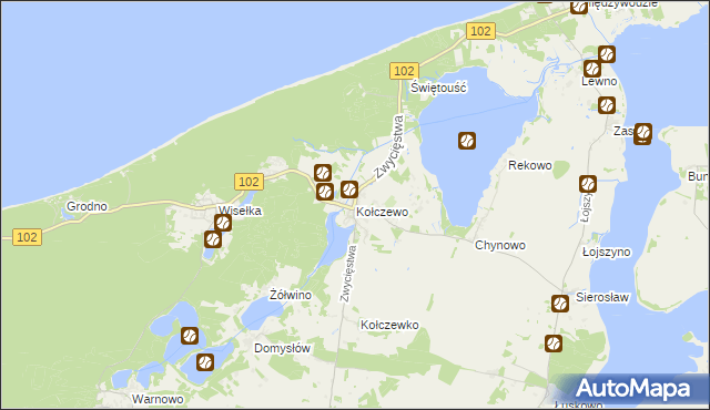 mapa Kołczewo, Kołczewo na mapie Targeo