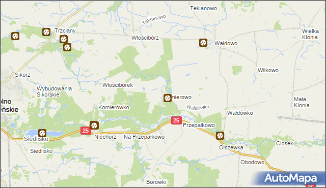 mapa Komierowo, Komierowo na mapie Targeo