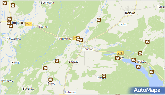 mapa Konotop gmina Kolsko, Konotop gmina Kolsko na mapie Targeo