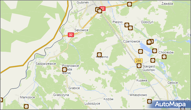 mapa Koperno, Koperno na mapie Targeo