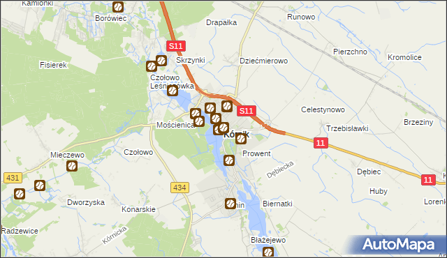 mapa Kórnik, Kórnik na mapie Targeo