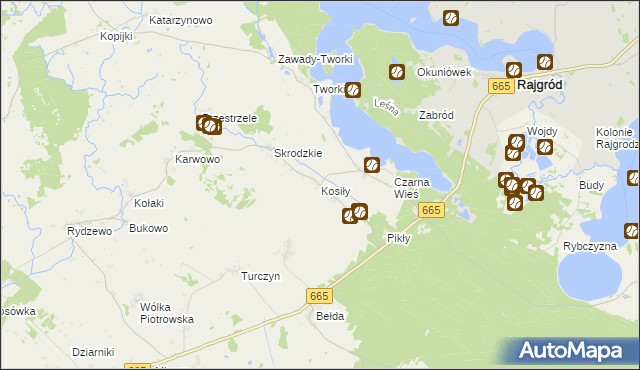 mapa Kosiły, Kosiły na mapie Targeo