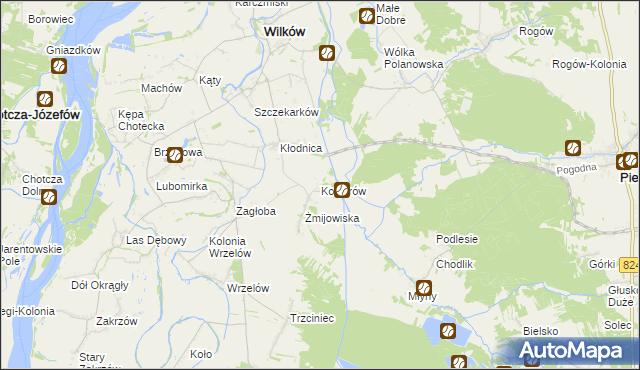 mapa Kosiorów gmina Wilków, Kosiorów gmina Wilków na mapie Targeo