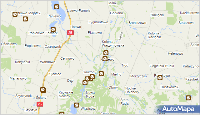 mapa Koszewo gmina Skulsk, Koszewo gmina Skulsk na mapie Targeo