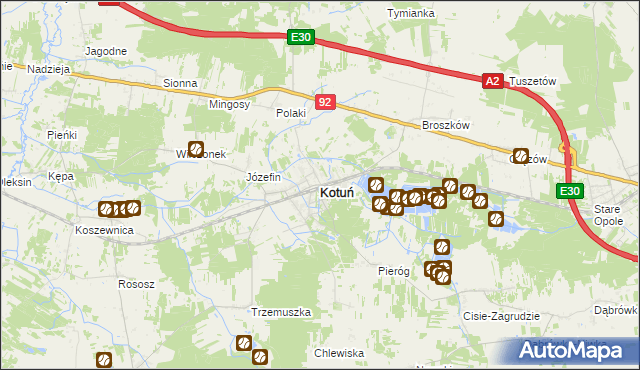 mapa Kotuń powiat siedlecki, Kotuń powiat siedlecki na mapie Targeo