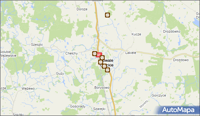 mapa Kowale Oleckie, Kowale Oleckie na mapie Targeo