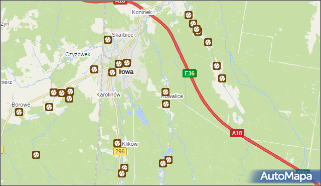 mapa Kowalice, Kowalice na mapie Targeo