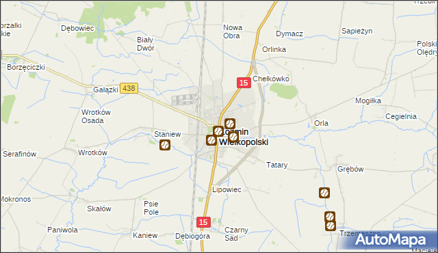 mapa Koźmin Wielkopolski, Koźmin Wielkopolski na mapie Targeo