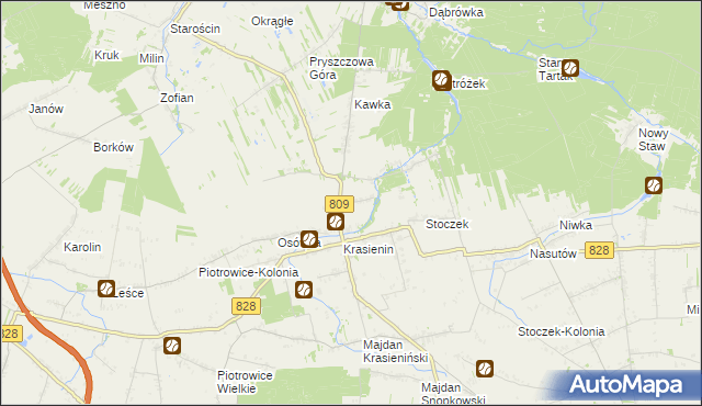 mapa Krasienin-Kolonia, Krasienin-Kolonia na mapie Targeo