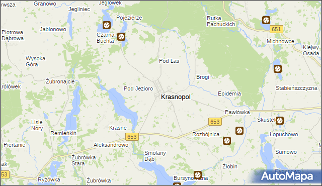 mapa Krasnopol, Krasnopol na mapie Targeo