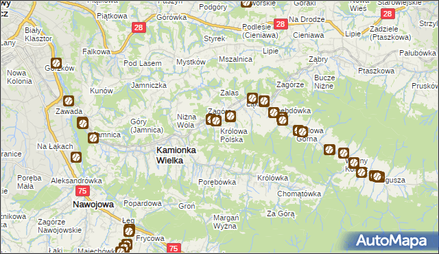 mapa Królowa Polska, Królowa Polska na mapie Targeo