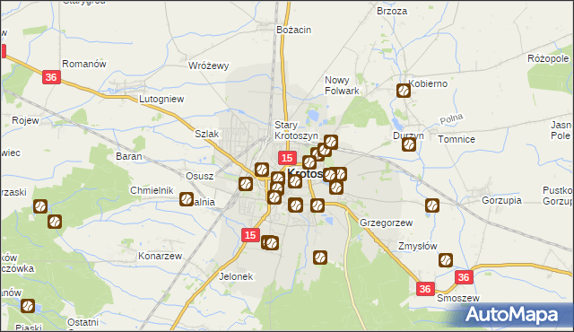 mapa Krotoszyna, Krotoszyn na mapie Targeo