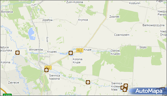 mapa Krupe, Krupe na mapie Targeo