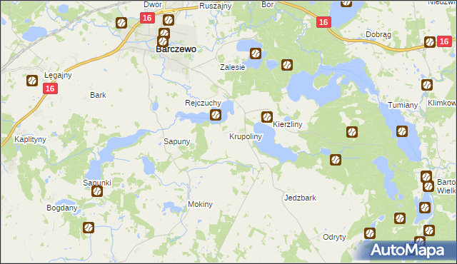mapa Krupoliny, Krupoliny na mapie Targeo