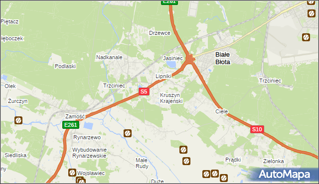 mapa Kruszyn Krajeński, Kruszyn Krajeński na mapie Targeo