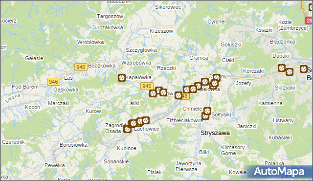 mapa Kuków gmina Stryszawa, Kuków gmina Stryszawa na mapie Targeo