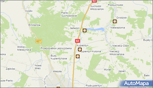 mapa Kupientyn, Kupientyn na mapie Targeo